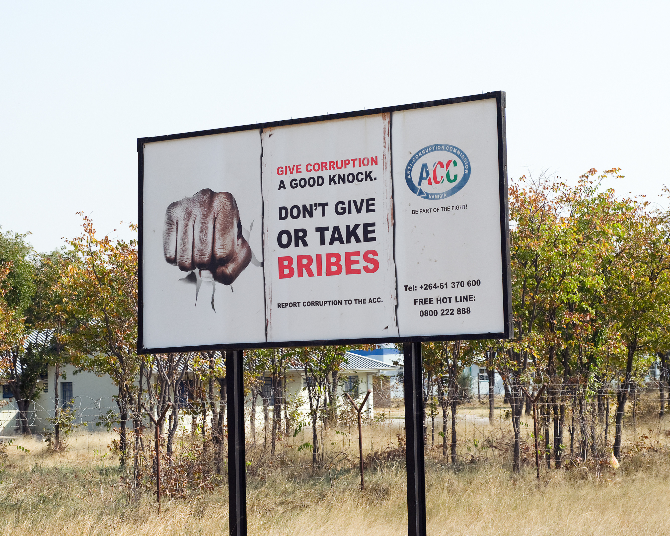 Billboard reading “Don't Take or Give Bribes”